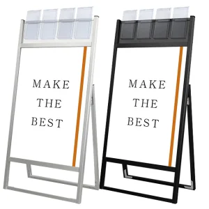 パンフレットケース付 フラットオープンスタンド看板