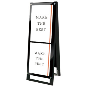 PSSK ポスター用スタンド看板 A1ハーフ ブラック/ブラック 両面 (BPSSK-A3TTRB)