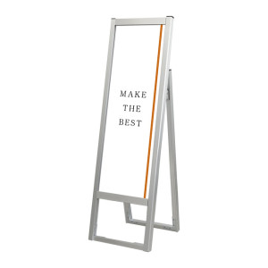 フラットオープンスタンド看板 A3縦縦(A1ハーフ) シルバー 片面 (FOSK-A3TTK)