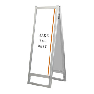 フラットオープンスタンド看板 A3縦縦(A1ハーフ)ロウ シルバー 両面 (FOSK-A3TTLR)