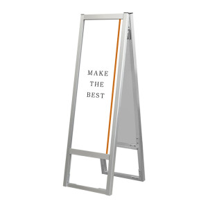 フラットオープンスタンド看板 A3縦縦(A1ハーフ) シルバー 両面 (FOSK-A3TTR)