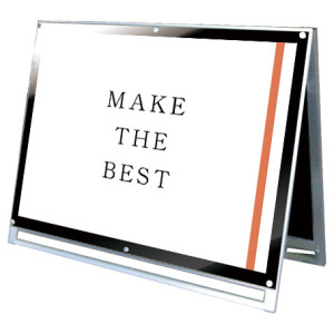 PSSK ポスター用スタンド看板 A0ヨコ(ロータイプ) ブラック/シルバー 両面 (PSSK-A0YLRB)