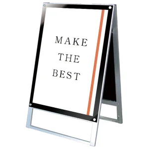 PSSK ポスター用スタンド看板 A1 ブラック/シルバー 両面 (PSSK-A1RB)