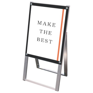 PSSK ポスター用スタンド看板 A2 ブラック/シルバー 片面 (PSSK-A2KB)