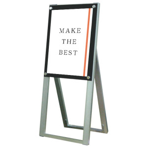 PSSK ポスター用スタンド看板 A3(ハイタイプ) ブラック/シルバー 片面 (PSSK-A3THKB)