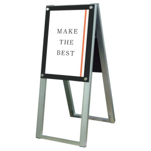 PSSK ポスター用スタンド看板 A3(ハイタイプ) ブラック/シルバー 両面 (PSSK-A3THRB)