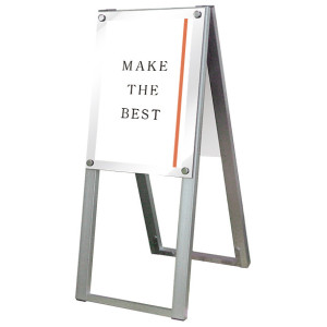 PSSK ポスター用スタンド看板 A3(ハイタイプ) ホワイト/シルバー 両面 (PSSK-A3THRW)
