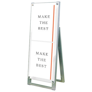 PSSK ポスター用スタンド看板 A1ハーフ ホワイト/シルバー 片面 (PSSK-A3TTKW)