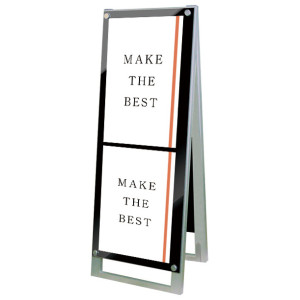 PSSK ポスター用スタンド看板 A1ハーフ ブラック/シルバー 両面 (PSSK-A3TTRB)