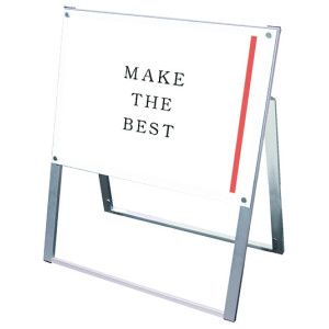 PSSK ポスター用スタンド看板 B2ヨコ ホワイト/シルバー 片面 (PSSK-B2YKW)