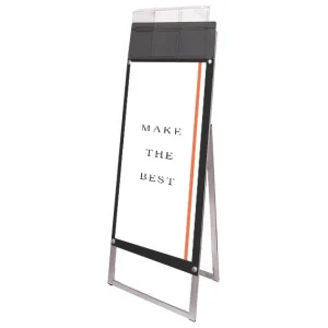 パンフレットケース付 ポスター用スタンド看板 マグネジ A1ハーフ ブラック 片面 (PSSKMNP-A3TTKB-G)