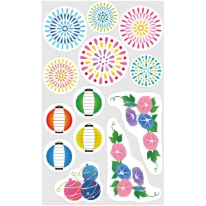 【2026年夏】ウィンドウステッカー お祭花火 (No182-8)