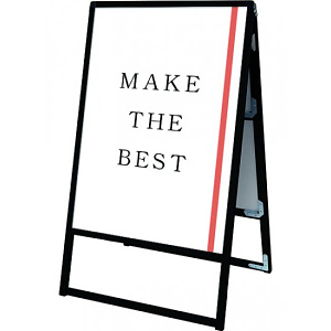 バリウススタンド看板 ACタイプ A0タテ ブラック 両面 (BVASKAC-A0R)