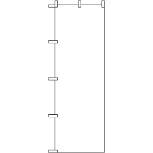 のぼり旗 無地 白 (2454)