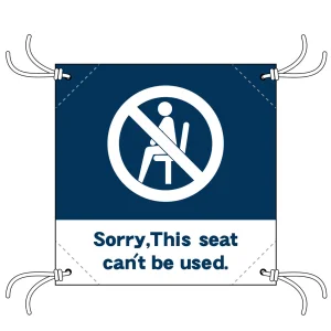 コロナ対策 座席間引き用簡易イスシート 紺地 This seat cant be used (44132)