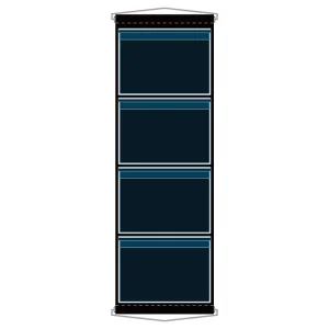 ウォールポケット A4ポケット×4段 ヒモ付き ブラック (46284)