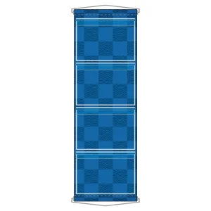 ウォールポケット A4ポケット×4段 ヒモ付き 格子波柄 (46286)