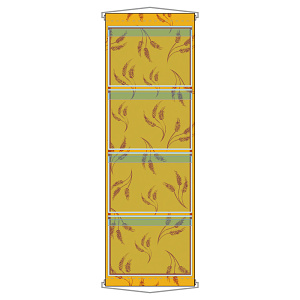 ウォールポケット A4ポケット×4段 ヒモ付き 麦ポップ柄 (46292)