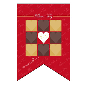 変形タペストリー バレンタインデー6（リボンカット） (60962)