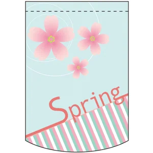 スプリング (水色・桜) アーチ型 ミニフラッグ(遮光・両面印刷) (61035)