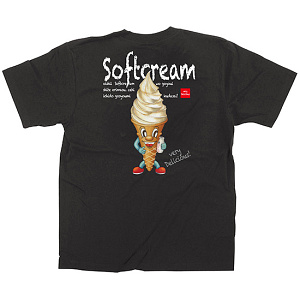 黒Tシャツ ソフトクリーム キャラクター サイズ:S (64168)