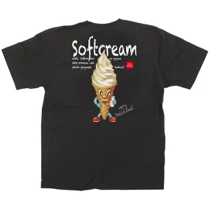 黒Tシャツ ソフトクリーム キャラクター サイズ:S (64168)
