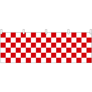 市松柄(紅白) 販促横幕 W1800×H600mm  (68711)