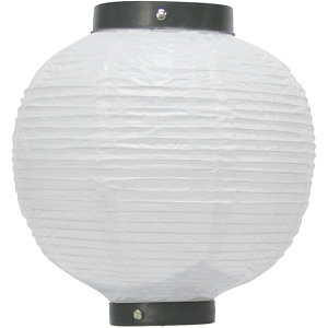 【八寸・丸】提灯 無地 カラー:白 (9121)