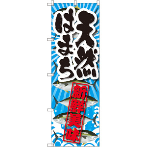 のぼり旗 天然はまち 新鮮美味 (SNB-2363)