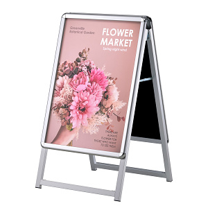 A型スタンド看板 PG-Aサイン  B2両面 シルバー 屋内用 (PG-A-B2-2-S-In)