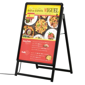 PGライトAサインPro (LED内照A型スタンド) A1片面 屋外用 パックシート入仕様 ブラック
