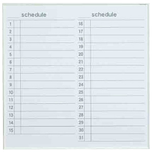 ホワイトボード MRシリーズ (壁掛) スケジュール MR33Y 板面寸法 W910×H910 (MR33Y)