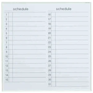 ホワイトボード MRシリーズ (壁掛) スケジュール MR33Y 板面寸法 W910×H910 (MR33Y)