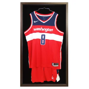 ユニフォーム額 バスケットボール用ユニフォームケース 片面 (受注生産品) オーク 黒別珍 UVアクリル (basket_uni_case(ow_blb_uv))