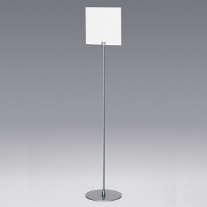 白無地板付きサインスタンド シルバー 210角 (2713-C-210x210)