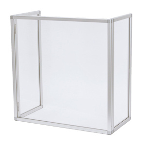 三面自立式 コの字型 飛沫対策用フレーム付きアクリル卓上パーテーション 60cm幅 下部開口なし (4352) W600×H600