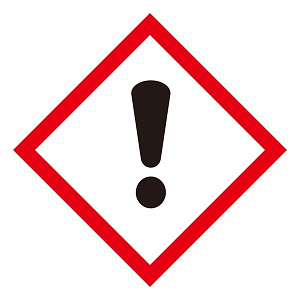 化学物質関係標識 GHSラベル 感嘆符 5枚入り サイズ: (大) ◇一辺/150mm (037107)