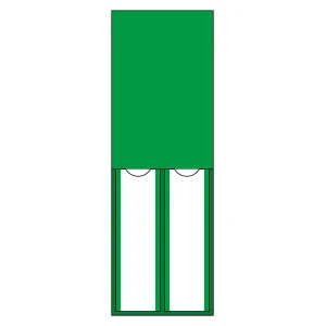 責任者氏名標識 (樹脂タイプ) 150×50mm 2名用 無地 緑 (46223)