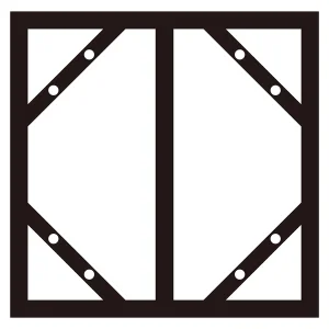 300×600mm明治山型標識用 連結掲示用スチール枠 スライドアングル KHT-2SA 605×610mm (53200)