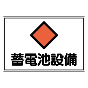 危険地域室標識 300×450mm アルミ 蓄電池設備 (61201)