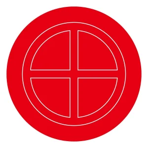 消防標識板 破壊板 アクリル赤色透明 サイズ (外径) :105mmφ×2mm (063105)