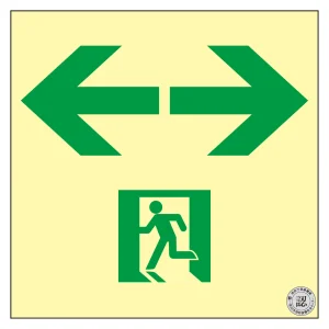 中輝度蓄光避難誘導ステッカー標識 ←非常口→ 消防認定品 TSN963 (68023)