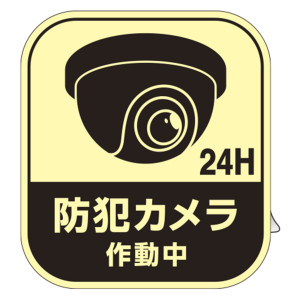 蓄光防犯ステッカー 防犯カメラ作動中 SCL-001 (69501)