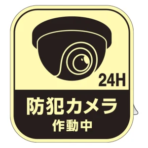 蓄光防犯ステッカー 防犯カメラ作動中 SCL-001 (69501)