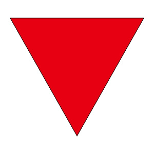 消防標識板 消防隊進入口マーク 200mm三角 仕様:〈進A〉 表ノリタイプ (屋内から貼付) (073001)