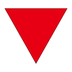 消防標識板 消防隊進入口マーク 200mm三角 仕様:〈進A〉 表ノリタイプ (屋内から貼付) (073001)