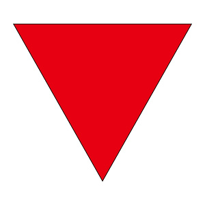 消防標識板 消防隊進入口マーク 200mm三角 仕様:〈進B〉 裏ノリタイプ (屋外から貼付) (073002)