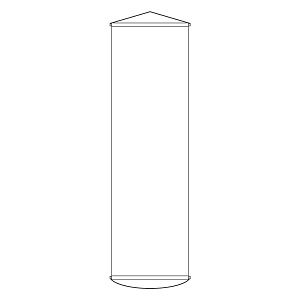 たれ幕 無地 1500×450mm カラー:白 (124100)