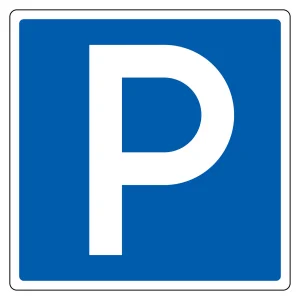 道路標識(構内用) アルミ製 反射タイプ 角型 600mm角 P(駐車可) (133710)