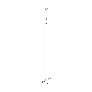 標識用ポール 埋め込み式 角ポール（金具付き） H3000mm (136012)